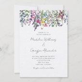 Elegante Wildblume Wasserfarben Einladung (Vorderseite)
