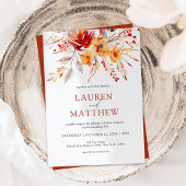 Elegante Wildblume Wasserfarben Hochzeit im Herbst Einladung