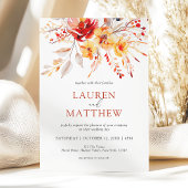 Elegante Wildblume Wasserfarben Hochzeit im Herbst Einladung