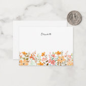 Elegante Wildblume Wasserfarben Mitteilungskarte (Vorderseite/Rückseite Beispiel)