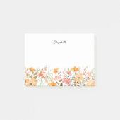 Elegante Wildblume Wasserfarben Post-it Klebezettel (Vorderseite)