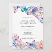 Elegante Wildblume Wasserfarben Schmetterling Einladung (Vorderseite)