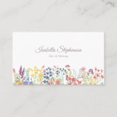 Elegante Wildblume Wasserfarben Visitenkarte (Vorderseite)