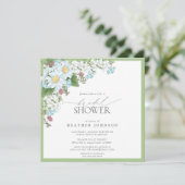 Elegante Wildblume Wasserfarbenes Brautparty Einladung (Stehend Vorderseite)