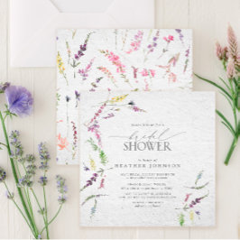 Elegante Wildblume Wasserfarbenes Brautparty Einladung