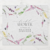 Elegante Wildblume Wasserfarbenes Brautparty Schaumweinetikett (Einzelnes Label)