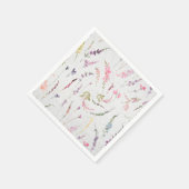 Elegante Wildblume Wasserfarbenes Brautparty Serviette (Ecke)