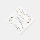 Elegante Wildblume Wasserfarbenes Brautparty Serviette (Ecke)