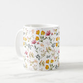 Elegante Wildblume Watercolor Kaffeetasse (Vorderseite Links)