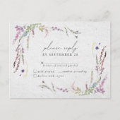 Elegante Wildblume Watercolor Modernes Hochzeitssz Einladungspostkarte (Vorderseite)