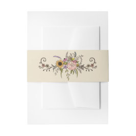 Elegante Wildblume Wedding Belly Bands Einladungsbanderole