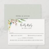 Elegante Wildblume Wedding Food Allergy RSVP Card Karte (Vorne/Hinten)