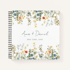 Elegante Wildblume Wedding Guest Book Notizblock