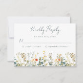 Elegante Wildblume Wedding RSVP Card (Vorderseite)