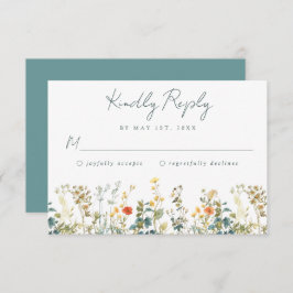 Elegante Wildblume Wedding RSVP Card