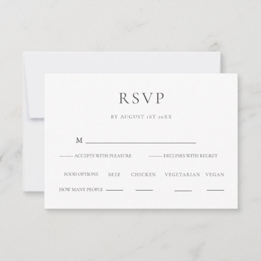 Elegante Wildblume Wedding RSVP Karte (Vorderseite)