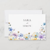 Elegante Wildblume Wedding RSVP Karte (Rückseite)
