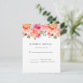 Elegante Wildblume Wedding RSVP Karte (Stehend Vorderseite)
