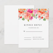 Elegante Wildblume Wedding RSVP Karte (Vorne/Hinten)