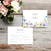 Elegante Wildblume Wedding RSVP Karte
