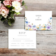 Elegante Wildblume Wedding RSVP