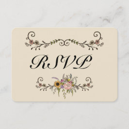 Elegante Wildblume Wedding RSVP Matte 3.5" x 5" Karte