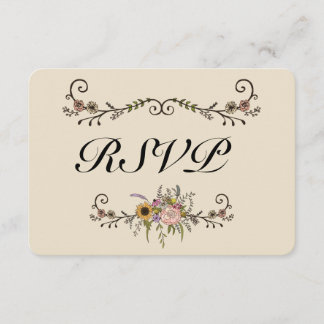 Elegante Wildblume Wedding RSVP Matte 3.5" x 5" Karte