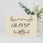 Elegante Wildblume Wedding RSVP Matte 3.5" x 5" Karte (Stehend Vorderseite)