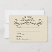 Elegante Wildblume Wedding RSVP Matte 3.5" x 5" Karte (Rückseite)