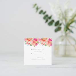 Elegante Wildblume Wedding RSVP Quadratische Visitenkarte