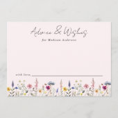 Elegante Wildblume Weiß Rosa Babydusche Hinweiskarte (Vorderseite)