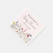 Elegante Wildblume Weiß Rosa Babydusche Serviette (Ecke)