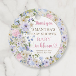 Elegante Wildblume Weiß Rosa Blau Geschenkanhänger