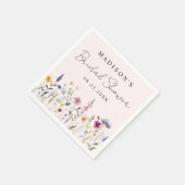 Elegante Wildblume Weiß Rosa Brautparty Serviette (Ecke)