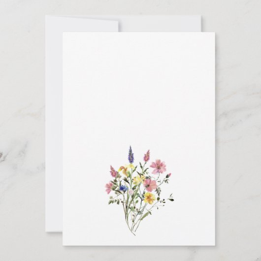 Elegante Wildblume Wiesen Paare Dusche Einladung (Rückseite)