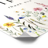Elegante Wildblume Wiesencremekarten und Geschenke Poster (Ecke)