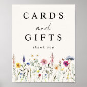 Elegante Wildblume Wiesencremekarten und Geschenke Poster (Vorne)