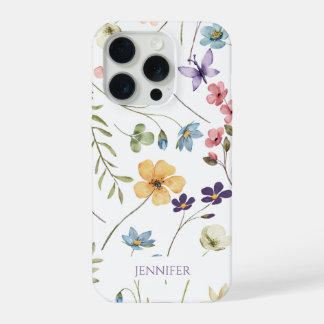 Elegante Wildblume Wildblumen Blumen Custom iPhone 15 Pro Hülle