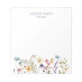 Elegante Wildblume Wildblumen Blumen Custom Notizblock (Vorderseite)