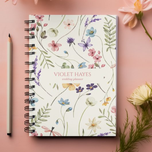 Elegante Wildblume Wildblumen Blumen Custom Notizblock