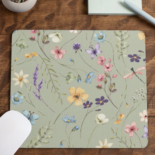 Elegante Wildblume Wildblumen Blumen Mousepad