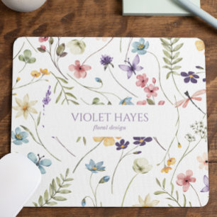 Elegante Wildblume Wildblumen Florale Benutzerdefi Mousepad