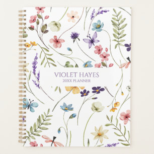 Elegante Wildblume Wildblumen Florale Benutzerdefi Planer