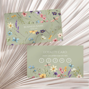 Elegante Wildblume Wildblumen Florale Benutzerdefi Treuekarte