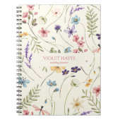 Elegante Wildblume Wilde Blume Floral Benutzerdefi Notizblock (Vorderseite)