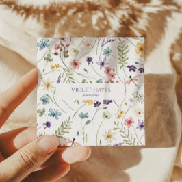 Elegante Wildblume Wilde Blume Maßgeschneidert Quadratische Visitenkarte