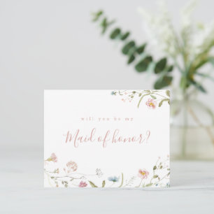 Elegante Wildblume wird meine Trauzeugin sein Einladung