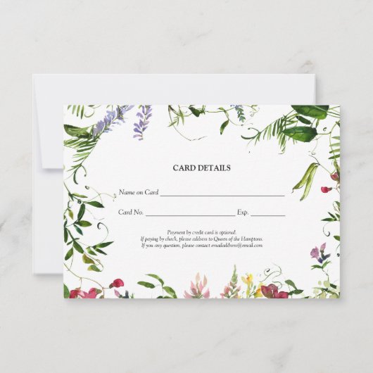 Elegante Wildblume Wohltätigkeit Mittagessen RSVP Karte (Rückseite)