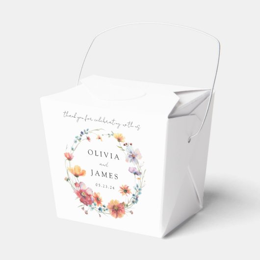 Elegante Wildblume Wreath Summer Wedding Geschenkschachtel (Vorderseite)