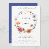 Elegante Wildblume Wreath Summer Wedding Willkomme Programm (Vorne/Hinten)